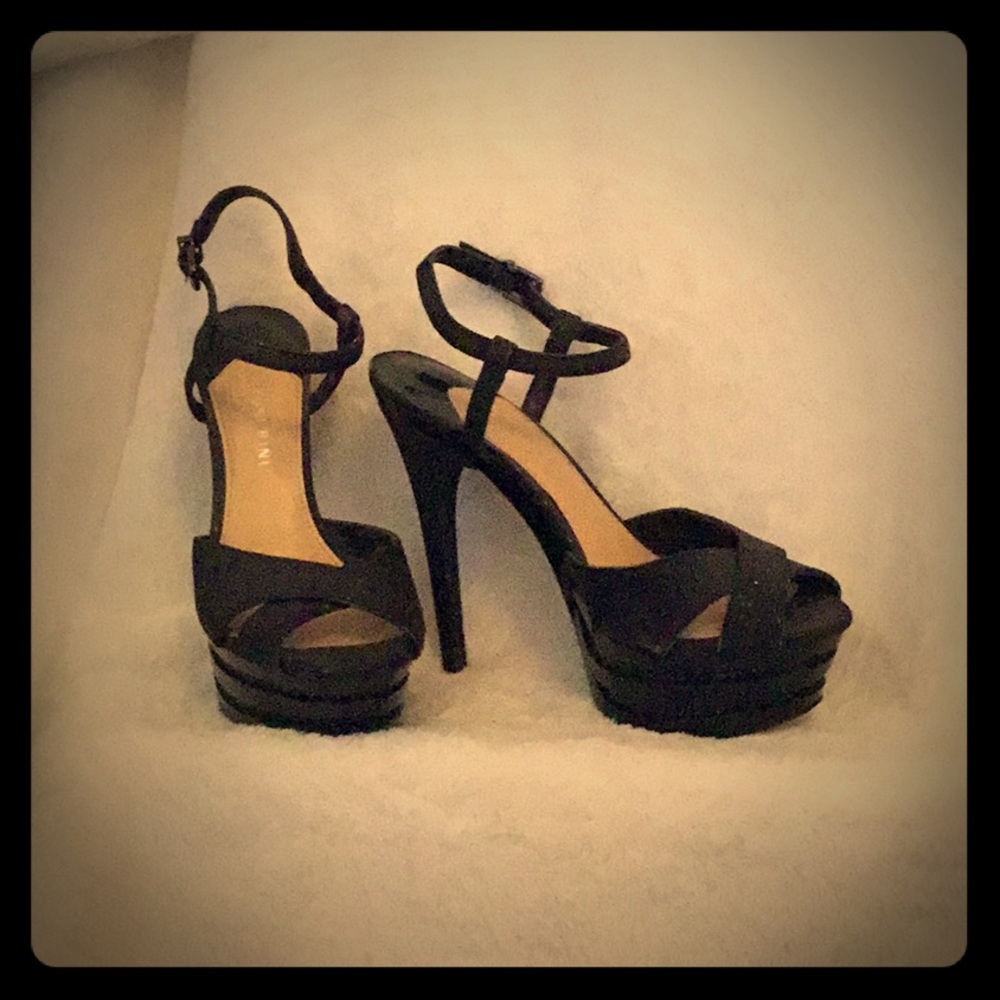 Gianni Bini, black sparkly high heels.